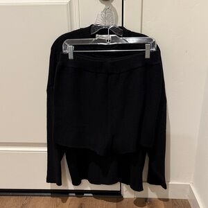 Zenana Black Top and Shorts Set Black New